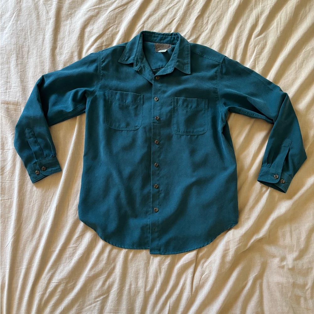 Teal Button-down shirt jacket
